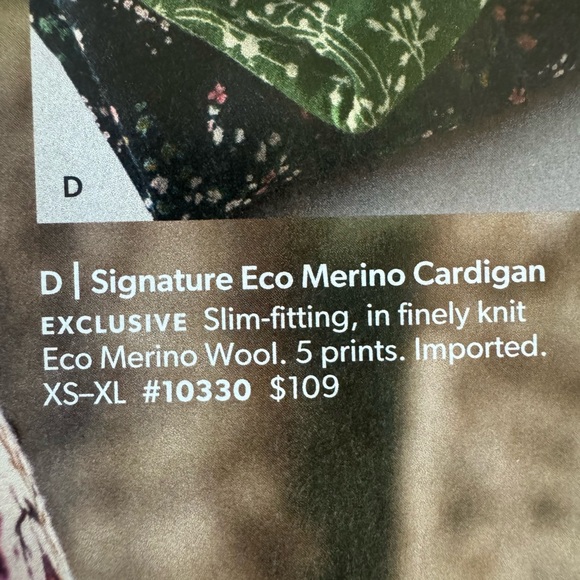 GARNET HILL Eco Merino blue paisley Cardigan S - Picture 6 of 6